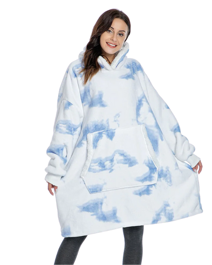 Oversized Wearable Blanket Hoodie Faded Blue One size Blanket Hoodie