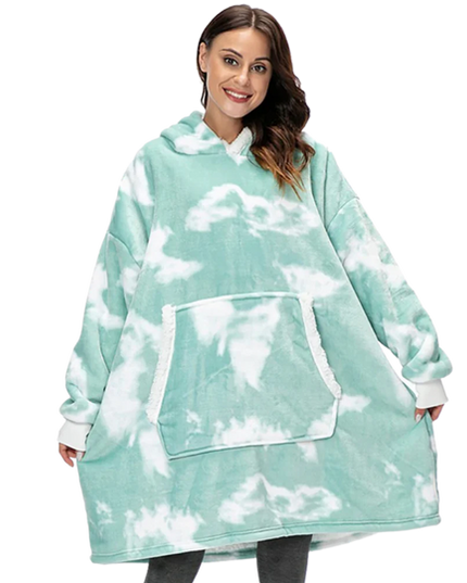 Oversized Wearable Blanket Hoodie Faded Green One size Blanket Hoodie