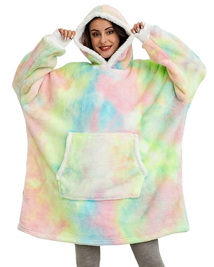 Oversized Wearable Blanket Hoodie Rainbow One size Blanket Hoodie