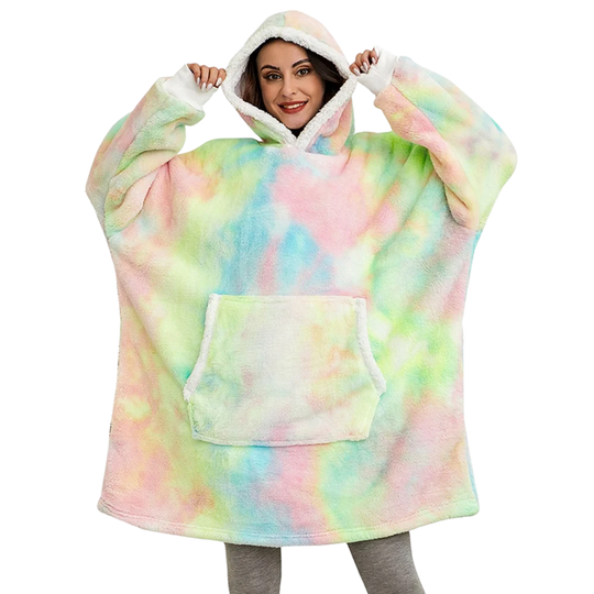 Oversized Wearable Blanket Hoodie Rainbow One size Hoodie