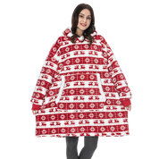 Oversized Wearable Blanket Hoodie Christmas Red One size Hoodie