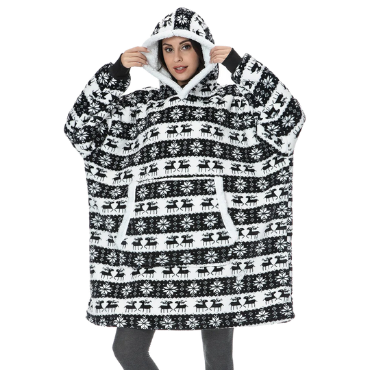 Oversized Wearable Blanket Hoodie Christmas Black One size Hoodie