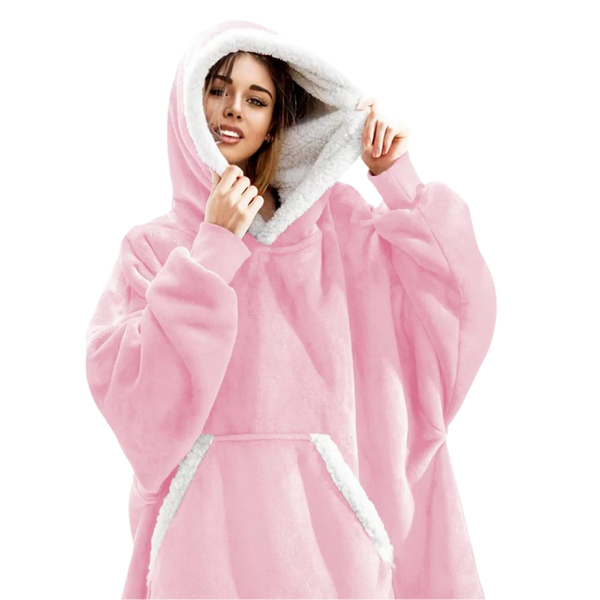 Oversized Wearable Blanket Hoodie Pink One size Blanket Hoodie