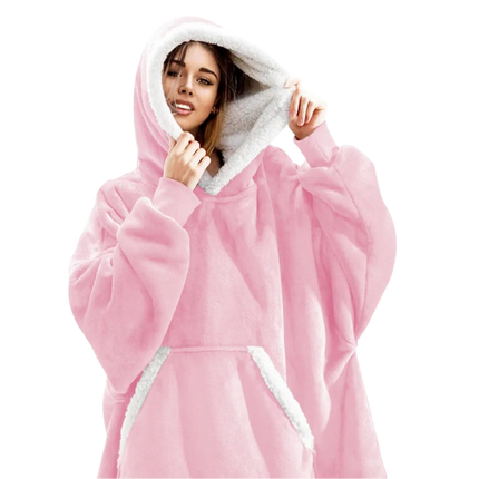 Oversized Wearable Blanket Hoodie Pink One size Hoodie