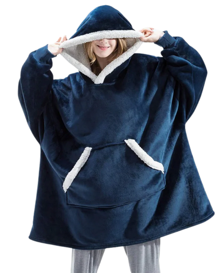 Oversized Wearable Blanket Hoodie Blue One size Blanket Hoodie