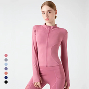 Nadine™ | Slim Fit Tracksuit Jacket Bean Paste Powder Jackets