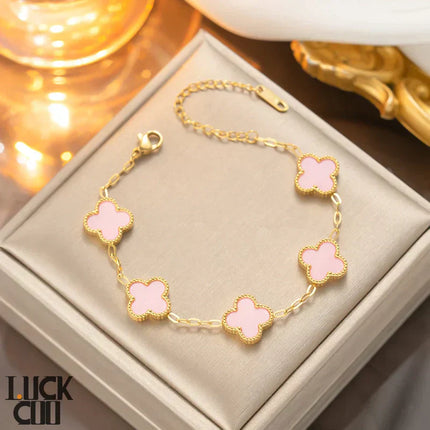 Lucky Clover Bracelet Pink Bracelets