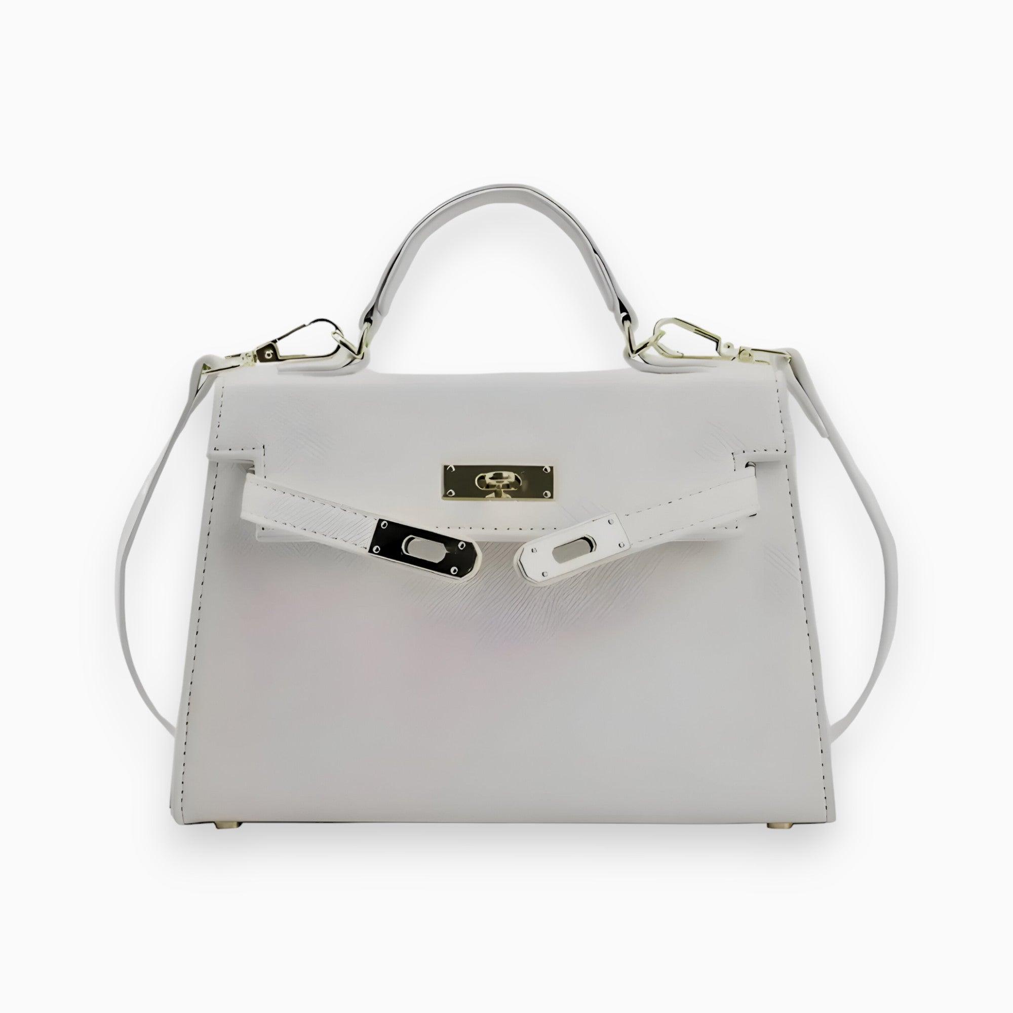Elegant Compact Leather Handbag Clear Shoulder Bags