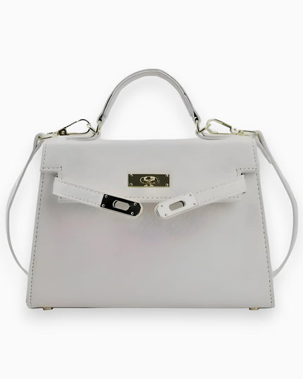 Elegant Compact Leather Handbag Clear Fashion
