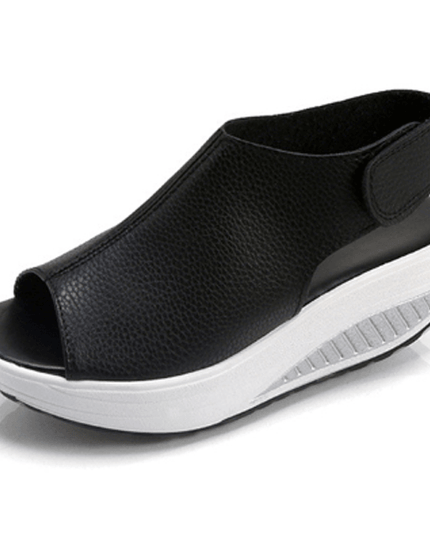 Comfy Slip-On Platform Sandals Black Sandals