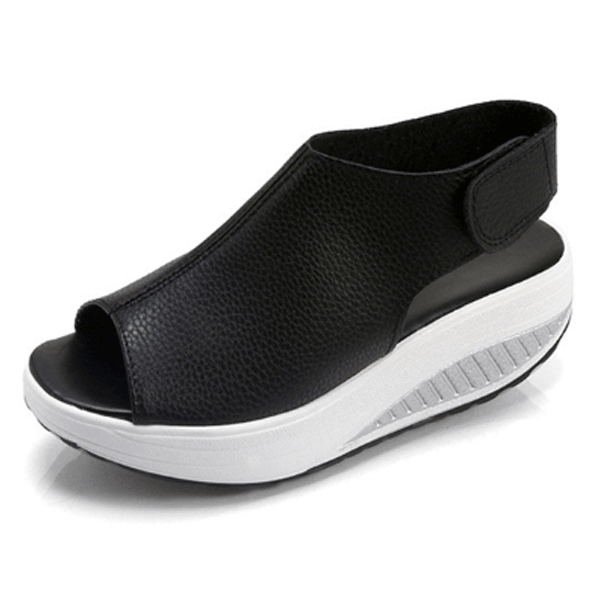 Comfy Slip-On Platform Sandals Black Sandals