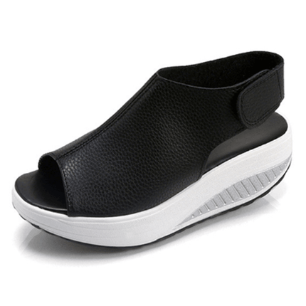 Comfy Slip-On Platform Sandals Black Sandals