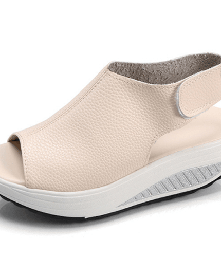 Comfy Slip-On Platform Sandals Beige Sandals