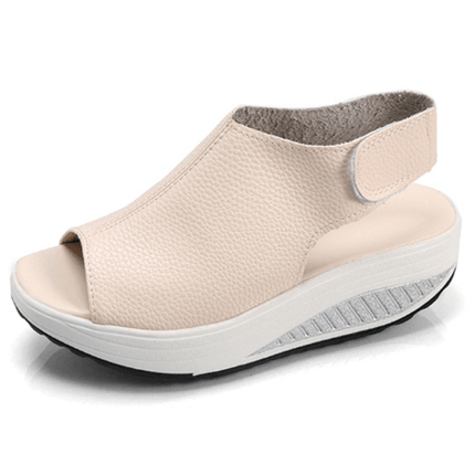 Comfy Slip-On Platform Sandals Beige Sandals