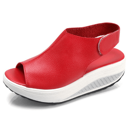 Comfy Slip-On Platform Sandals Red Sandals