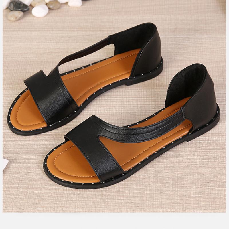 Aurora - Fish-mouth Rivet Open Toe Flat Orthopedic Sandals