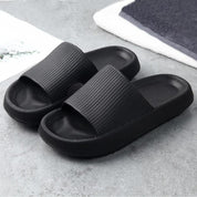 Plush Paradise Slides Black Shoes