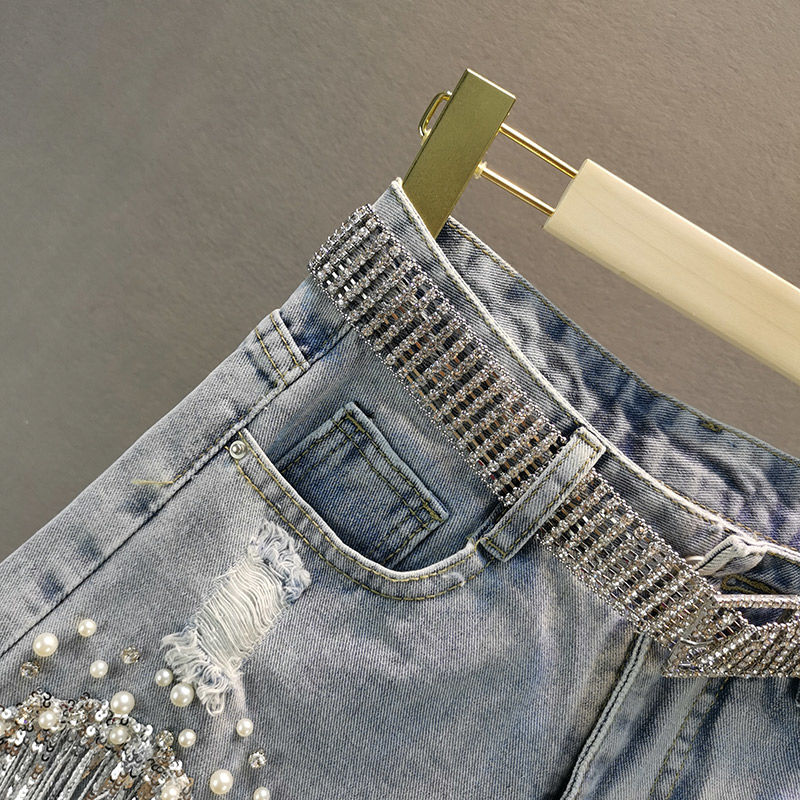 Luisa Tassel Denim Shorts Shorts