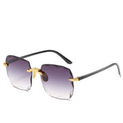 Trendy Rimless Square Sunglasses Gray Sunglasses