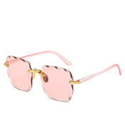 Trendy Rimless Square Sunglasses Light pink Sunglasses