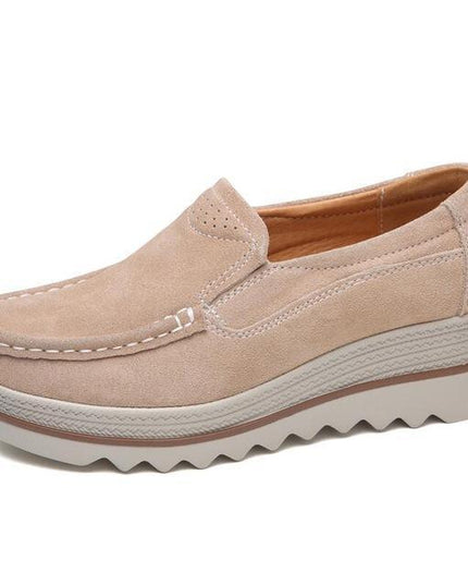 Comfy Slip-On Platform Slides Beige Shoes & Sandals