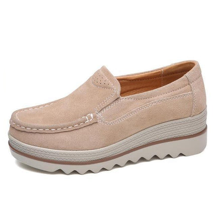Comfy Slip-On Platform Slides Beige Shoes & Sandals