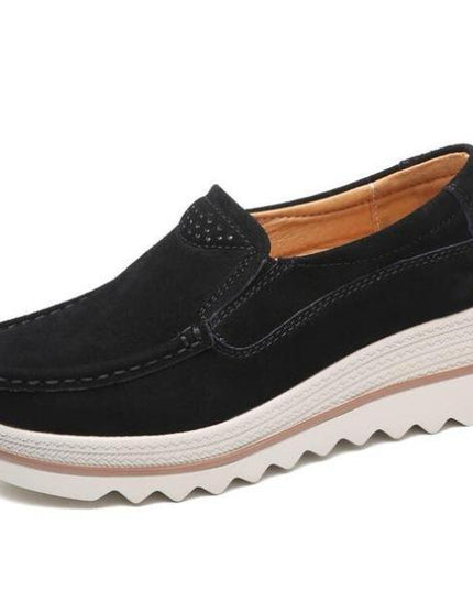 Comfy Slip-On Platform Slides Black Shoes & Sandals