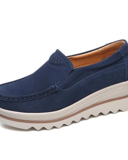 Comfy Slip-On Platform Slides Navy Blue Shoes & Sandals