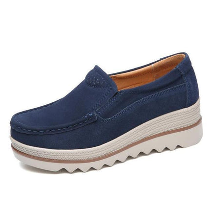 Comfy Slip-On Platform Slides Navy Blue Shoes & Sandals