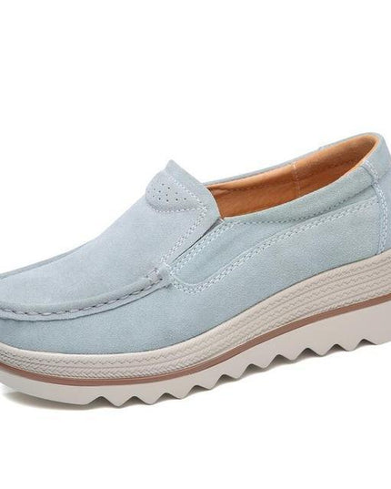 Comfy Slip-On Platform Slides Sky Blue Shoes & Sandals