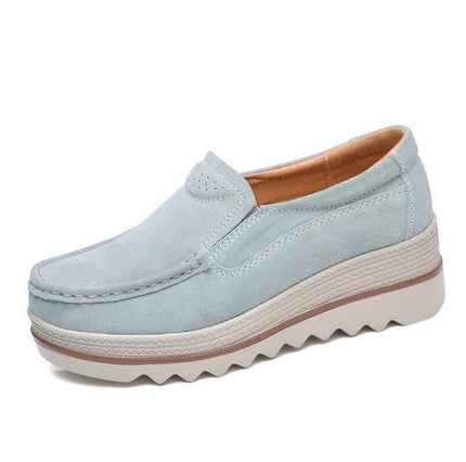 Comfy Slip-On Platform Slides Sky Blue Shoes & Sandals