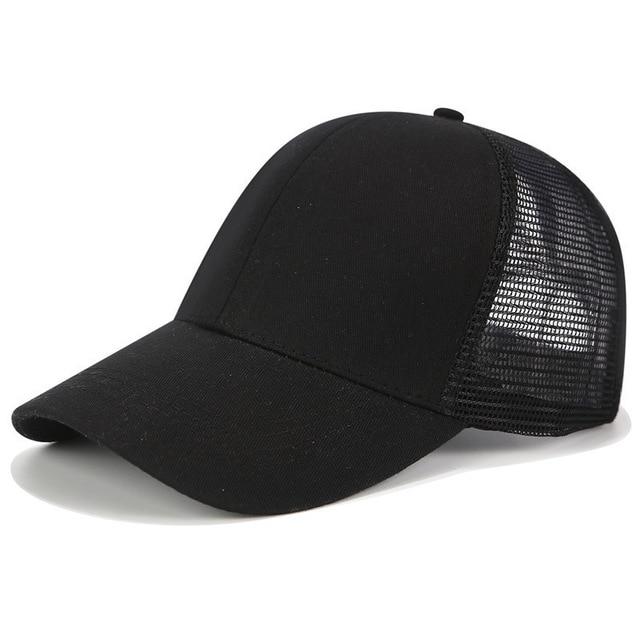 High Ponytail Baseball Cap for Women Black Caps