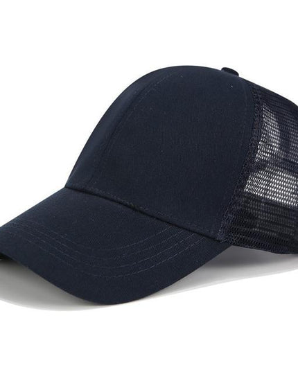 High Ponytail Baseball Cap for Women Navy Blue Caps