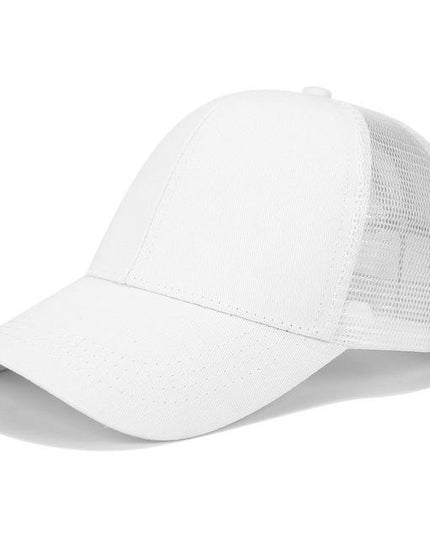 High Ponytail Baseball Cap for Women White Caps