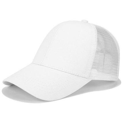 High Ponytail Baseball Cap for Women White Caps