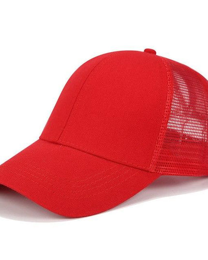 High Ponytail Baseball Cap for Women Red Caps