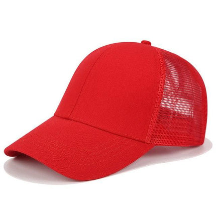 High Ponytail Baseball Cap for Women Red Caps