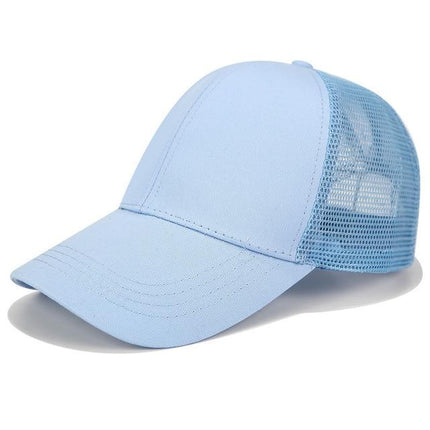 High Ponytail Baseball Cap for Women Sky Blue Caps