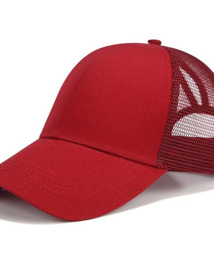 High Ponytail Baseball Cap for Women Wine red Caps