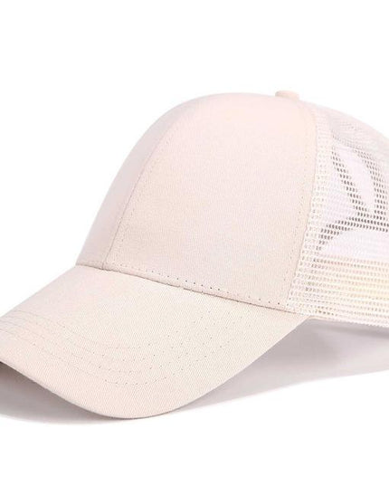 High Ponytail Baseball Cap for Women Beige Caps