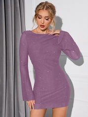 Elena | Glitter Mesh Flounce Sleeve Dress Dresses