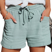 Maya Elegant Women's Shorts - Chic Comfort Light Green Shorts