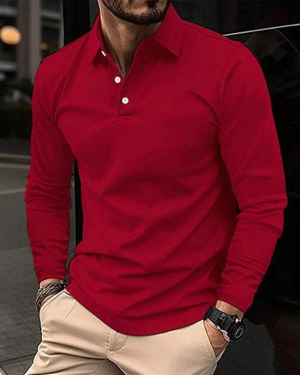 Men's Classic Cotton Polo Shirt Red Polo Shirts