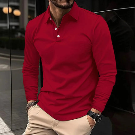 Men's Classic Cotton Polo Shirt Red Polo Shirts