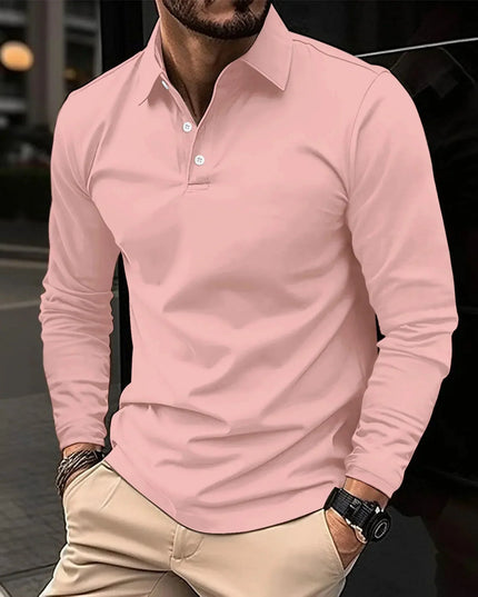 Men's Classic Cotton Polo Shirt Pink Polo Shirts