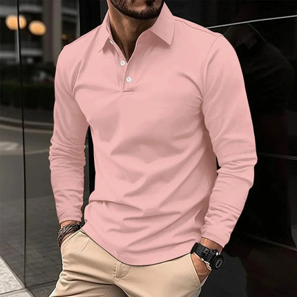 Men's Classic Cotton Polo Shirt Pink Polo Shirts
