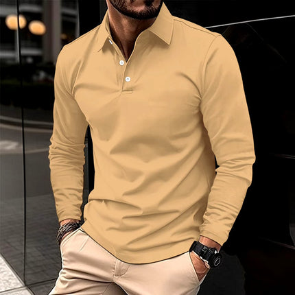 Men's Classic Cotton Polo Shirt Khaki Polo Shirts