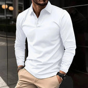 Men's Classic Cotton Polo Shirt White Polo Shirts