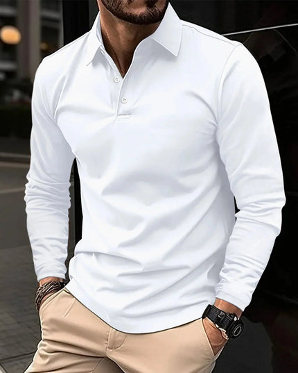 Men's Classic Cotton Polo Shirt White Polo Shirts