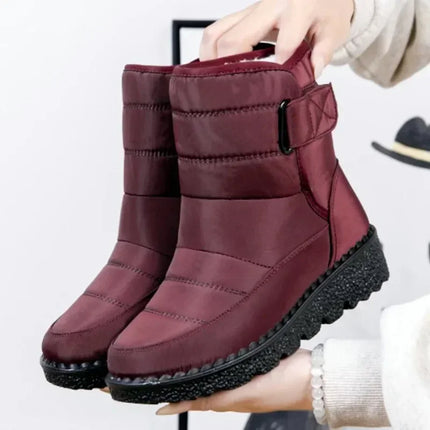 Woman Waterproof Snow Boots Red Boots
